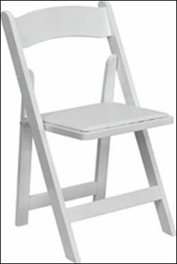 HERCULES White Wood Folding Chair