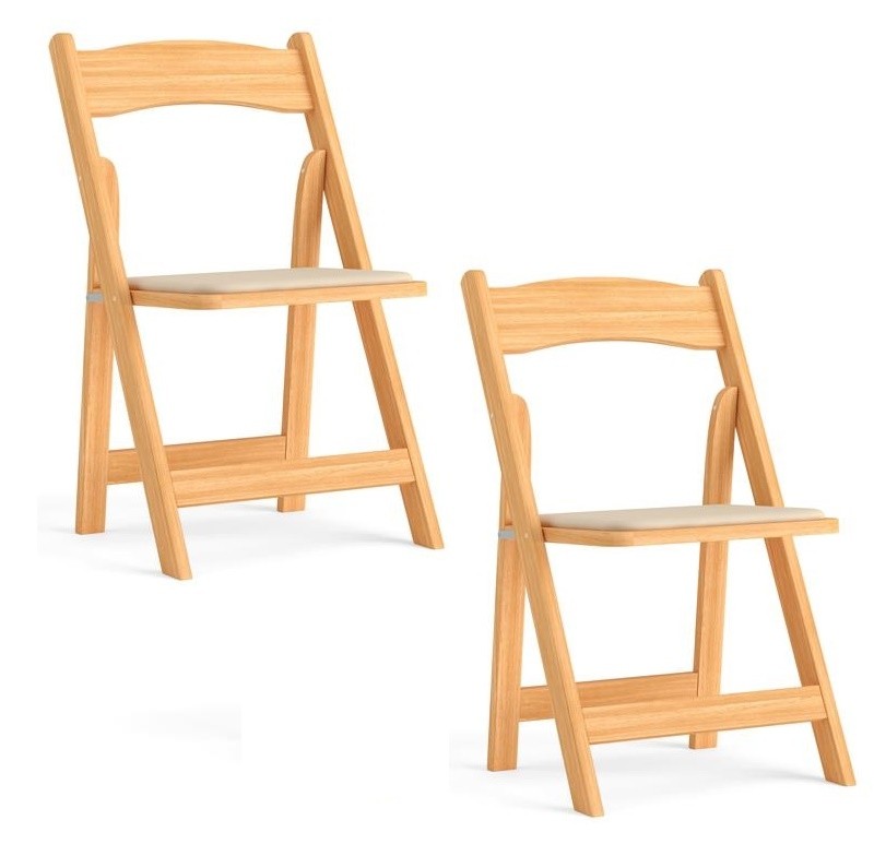 HERCULES Natural Wood Folding Chair, each sold separately