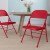 HERCULES Series Triple Braced & Double Hinged Red Metal Folding Chair