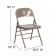 TRIPLE BRACED & DOUBLE HINGED BEIGE METAL FOLDING CHAIR