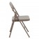 TRIPLE BRACED & DOUBLE HINGED BEIGE METAL FOLDING CHAIR