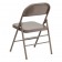 TRIPLE BRACED & DOUBLE HINGED BEIGE METAL FOLDING CHAIR