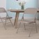 TRIPLE BRACED & DOUBLE HINGED BEIGE METAL FOLDING CHAIR