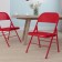 HERCULES Series Triple Braced & Double Hinged Red Metal Folding Chair