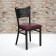 HERCULES Series Black Coffee Back Metal Restaurant Chair - Burgundy Vinyl Seat
