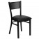 HERCULES Series Black Grid Back Metal Restaurant Chair - Black Vinyl Seat 