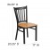 HERCULES Series Black Vertical Back Metal Restaurant Chair - Natural Wood Seat 