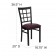 HERCULES Series Black Window Back Metal Restaurant Chair - Burgundy Vinyl Seat