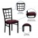 HERCULES Series Black Window Back Metal Restaurant Chair - Burgundy Vinyl Seat