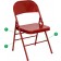 HERCULES Series Triple Braced & Double Hinged Red Metal Folding Chair